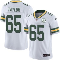 Nike Green Bay Packers #65 Lane Taylor White Men's 100th Season Stitched NFL Vapor Untouchable Limited Jersey