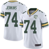 Nike Green Bay Packers #74 Elgton Jenkins White Men's 100th Season Stitched NFL Vapor Untouchable Limited Jersey
