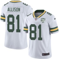 Nike Green Bay Packers #81 Geronimo Allison White Men's 100th Season Stitched NFL Vapor Untouchable Limited Jersey