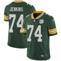 Nike Green Bay Packers #74 Elgton Jenkins Green Team Color Men's 100th Season Stitched NFL Vapor Untouchable Limited Jersey