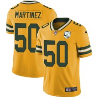 Nike Green Bay Packers #50 Blake Martinez Yellow Men's 100th Season Stitched NFL Limited Rush Jersey