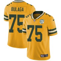Nike Green Bay Packers #75 Bryan Bulaga Yellow Men's 100th Season Stitched NFL Limited Rush Jersey