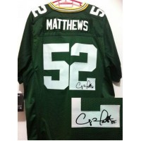 Nike Green Bay Packers #52 Clay Matthews Green Team Color Men's Stitched NFL Elite Autographed Jersey