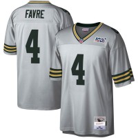 Green Bay Green Bay Packers #4 Brett Favre Mitchell & Ness NFL 100 Retired Player Platinum Jersey