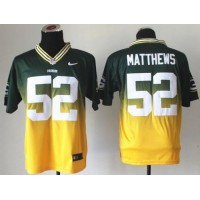 Nike Green Bay Packers #52 Clay Matthews Green/Gold Men's Stitched NFL Elite Fadeaway Fashion Jersey