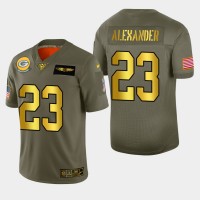 Nike Green Bay Packers #23 Jaire Alexander Men's Olive Gold 2019 Salute to Service NFL 100 Limited Jersey
