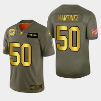 Nike Green Bay Packers #50 Blake Martinez Men's Olive Gold 2019 Salute to Service NFL 100 Limited Jersey