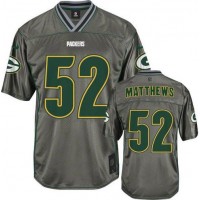 Nike Green Bay Packers #52 Clay Matthews Grey Men's Stitched NFL Elite Vapor Jersey