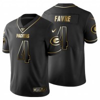 Green Bay Green Bay Packers #4 Brett Favre Men's Nike Black Golden Limited NFL 100 Jersey