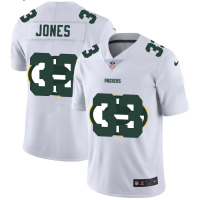 Green Bay Green Bay Packers #33 Aaron Jones White Men's Nike Team Logo Dual Overlap Limited NFL Jersey