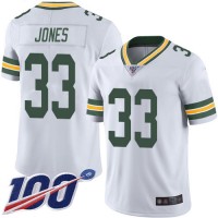 Nike Green Bay Packers #33 Aaron Jones White Men's Stitched NFL 100th Season Vapor Limited Jersey