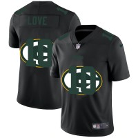 Green Bay Green Bay Packers #10 Jordan Love Men's Nike Team Logo Dual Overlap Limited NFL Jersey Black