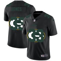 Green Bay Green Bay Packers #33 Aaron Jones Men's Nike Team Logo Dual Overlap Limited NFL Jersey Black