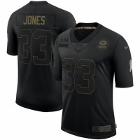 Green Bay Green Bay Packers #33 Aaron Jones Nike 2020 Salute To Service Limited Jersey Black
