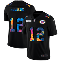 Green Bay Green Bay Packers #12 Aaron Rodgers Men's Nike Multi-Color Black 2020 NFL Crucial Catch Vapor Untouchable Limited Jersey