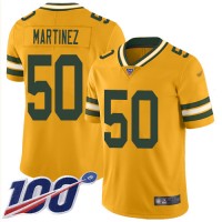 Nike Green Bay Packers #50 Blake Martinez Gold Men's Stitched NFL Limited Inverted Legend 100th Season Jersey