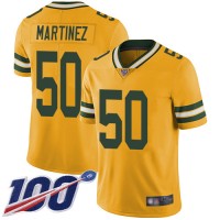 Nike Green Bay Packers #50 Blake Martinez Yellow Men's Stitched NFL Limited Rush 100th Season Jersey