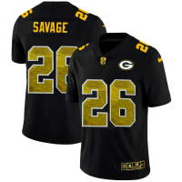 Green Bay Green Bay Packers #26 Darnell Savage Jr. Men's Black Nike Golden Sequin Vapor Limited NFL Jersey