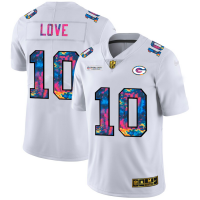 Green Bay Green Bay Packers #10 Jordan Love Men's White Nike Multi-Color 2020 NFL Crucial Catch Limited NFL Jersey