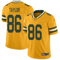 Nike Green Bay Packers #86 Malik Taylor Gold Men's Stitched NFL Limited Inverted Legend Jersey