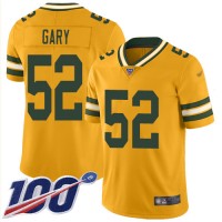 Nike Green Bay Packers #52 Rashan Gary Gold Men's Stitched NFL Limited Inverted Legend 100th Season Jersey