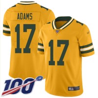 Nike Green Bay Packers #17 Davante Adams Gold Men's Stitched NFL Limited Inverted Legend 100th Season Jersey