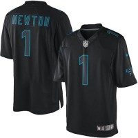 Nike Carolina Panthers #1 Cam Newton Black Men's Stitched NFL Impact Limited Jersey