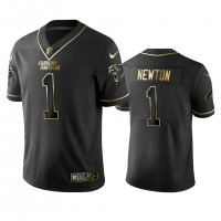Carolina Panthers #1 Cam Newton Men's Stitched NFL Vapor Untouchable Limited Black Golden Jersey