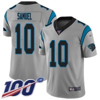Nike Carolina Panthers #10 Curtis Samuel Silver Men's Stitched NFL Limited Inverted Legend 100th Season Jersey