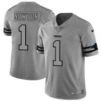 Carolina Carolina Panthers #1 Cam Newton Men's Nike Gray Gridiron II Vapor Untouchable Limited NFL Jersey