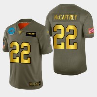 Carolina Carolina Panthers #22 Christian McCaffrey Men's Nike Olive Gold 2019 Salute to Service Limited NFL 100 Jersey