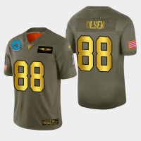 Carolina Carolina Panthers #88 Greg Olsen Men's Nike Olive Gold 2019 Salute to Service Limited NFL 100 Jersey