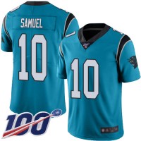 Nike Carolina Panthers #10 Curtis Samuel Blue Men's Stitched NFL Limited Rush 100th Season Jersey