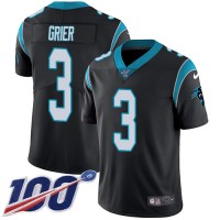 Nike Carolina Panthers #3 Will Grier Black Team Color Men's Stitched NFL 100th Season Vapor Untouchable Limited Jersey
