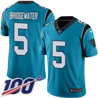 Nike Carolina Panthers #5 Teddy Bridgewater Blue Men's Stitched NFL Limited Rush 100th Season Jersey