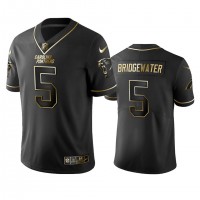 Carolina Panthers #5 Teddy Bridgewater Men's Stitched NFL Vapor Untouchable Limited Black Golden Jersey