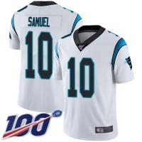 Nike Carolina Panthers #10 Curtis Samuel White Men's Stitched NFL 100th Season Vapor Limited Jersey