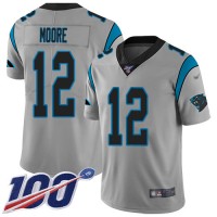 Nike Carolina Panthers #12 DJ Moore Silver Men's Stitched NFL Limited Inverted Legend 100th Season Jersey