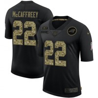Carolina Carolina Panthers #22 Christian McCaffrey Men's Nike 2020 Salute To Service Camo Limited NFL Jersey Black
