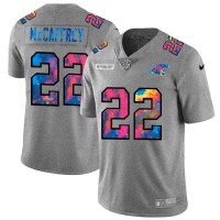 Carolina Carolina Panthers #22 Christian McCaffrey Men's Nike Multi-Color 2020 NFL Crucial Catch NFL Jersey Greyheather