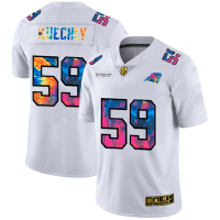 Carolina Carolina Panthers #59 Luke Kuechly Men's White Nike Multi-Color 2020 NFL Crucial Catch Limited NFL Jersey