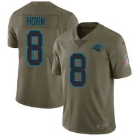 Nike Carolina Panthers #8 Jaycee Horn Olive Men's Stitched NFL Limited 2017 Salute To Service Jersey