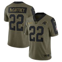 Carolina Carolina Panthers #22 Christian McCaffrey Olive Nike 2021 Salute To Service Limited Player Jersey