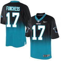 Nike Carolina Panthers #17 Devin Funchess Black/Blue Men's Stitched NFL Elite Fadeaway Fashion Jersey