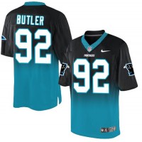 Nike Carolina Panthers #92 Vernon Butler Black/Blue Men's Stitched NFL Elite Fadeaway Fashion Jersey