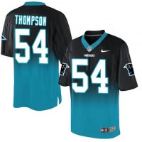 Nike Carolina Panthers #54 Shaq Thompson Black/Blue Men's Stitched NFL Elite Fadeaway Fashion Jersey