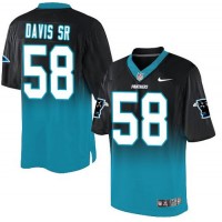 Nike Carolina Panthers #58 Thomas Davis Sr Black/Blue Men's Stitched NFL Elite Fadeaway Fashion Jersey