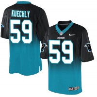 Nike Carolina Panthers #59 Luke Kuechly Black/Blue Men's Stitched NFL Elite Fadeaway Fashion Jersey