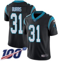 Nike Carolina Panthers #31 Juston Burris Black Team Color Men's Stitched NFL 100th Season Vapor Untouchable Limited Jersey