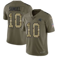 Nike Carolina Panthers #10 Curtis Samuel Olive/Camo Men's Stitched NFL Limited 2017 Salute To Service Jersey
